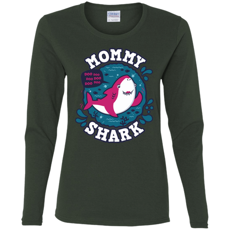 T-Shirts Forest / S Shark Family trazo - Mommy Women's Long Sleeve T-Shirt