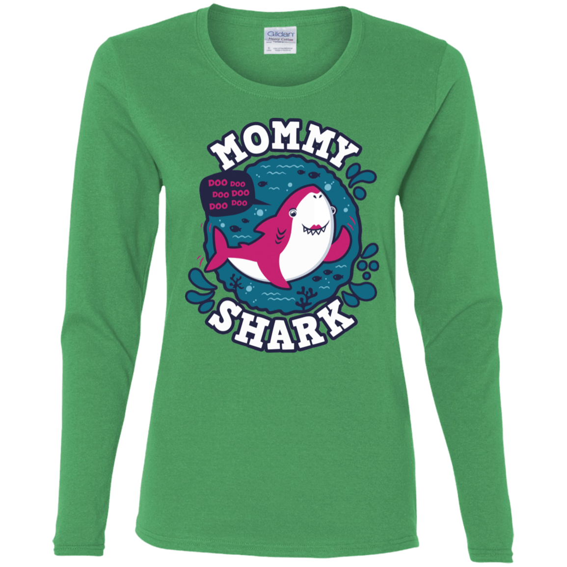 T-Shirts Irish Green / S Shark Family trazo - Mommy Women's Long Sleeve T-Shirt