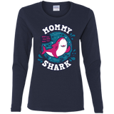 T-Shirts Navy / S Shark Family trazo - Mommy Women's Long Sleeve T-Shirt