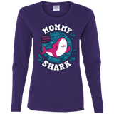 T-Shirts Purple / S Shark Family trazo - Mommy Women's Long Sleeve T-Shirt