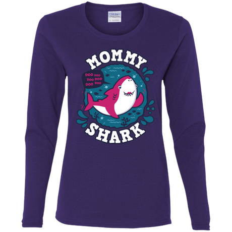 T-Shirts Purple / S Shark Family trazo - Mommy Women's Long Sleeve T-Shirt