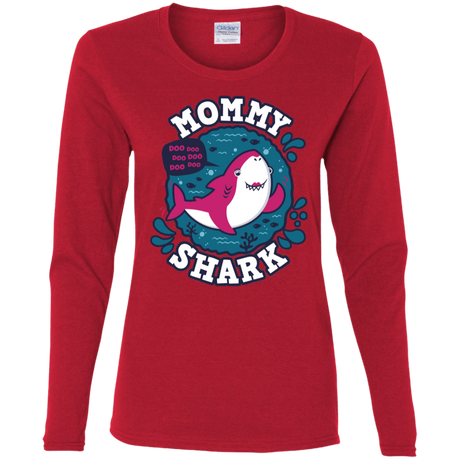 T-Shirts Red / S Shark Family trazo - Mommy Women's Long Sleeve T-Shirt