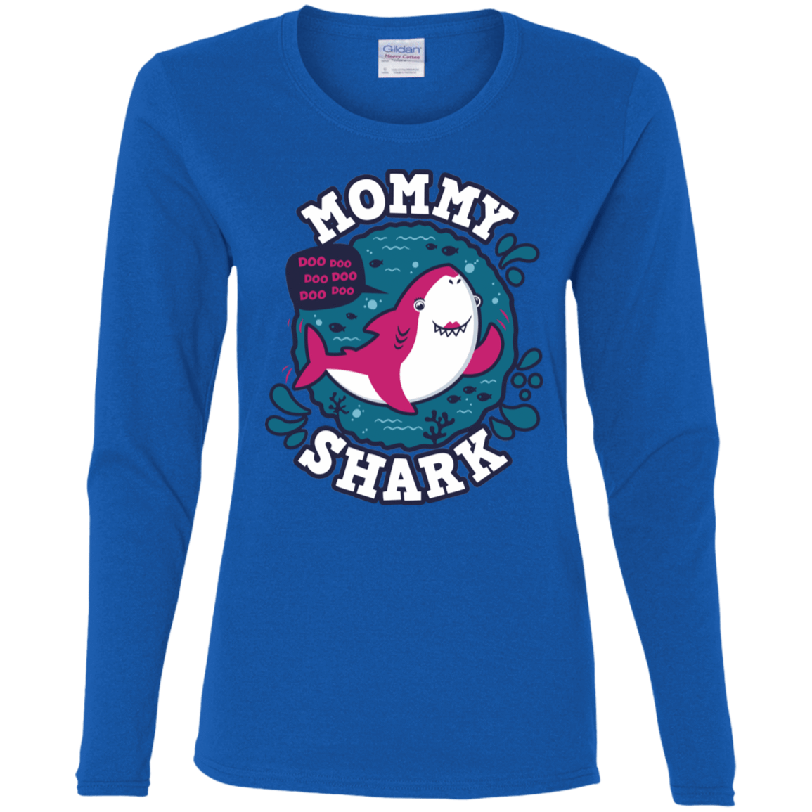 T-Shirts Royal / S Shark Family trazo - Mommy Women's Long Sleeve T-Shirt