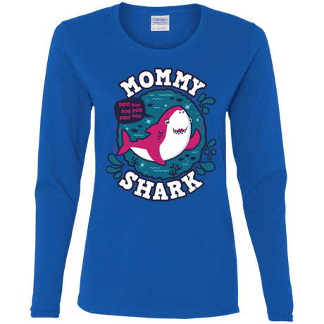 T-Shirts Royal / S Shark Family trazo - Mommy Women's Long Sleeve T-Shirt