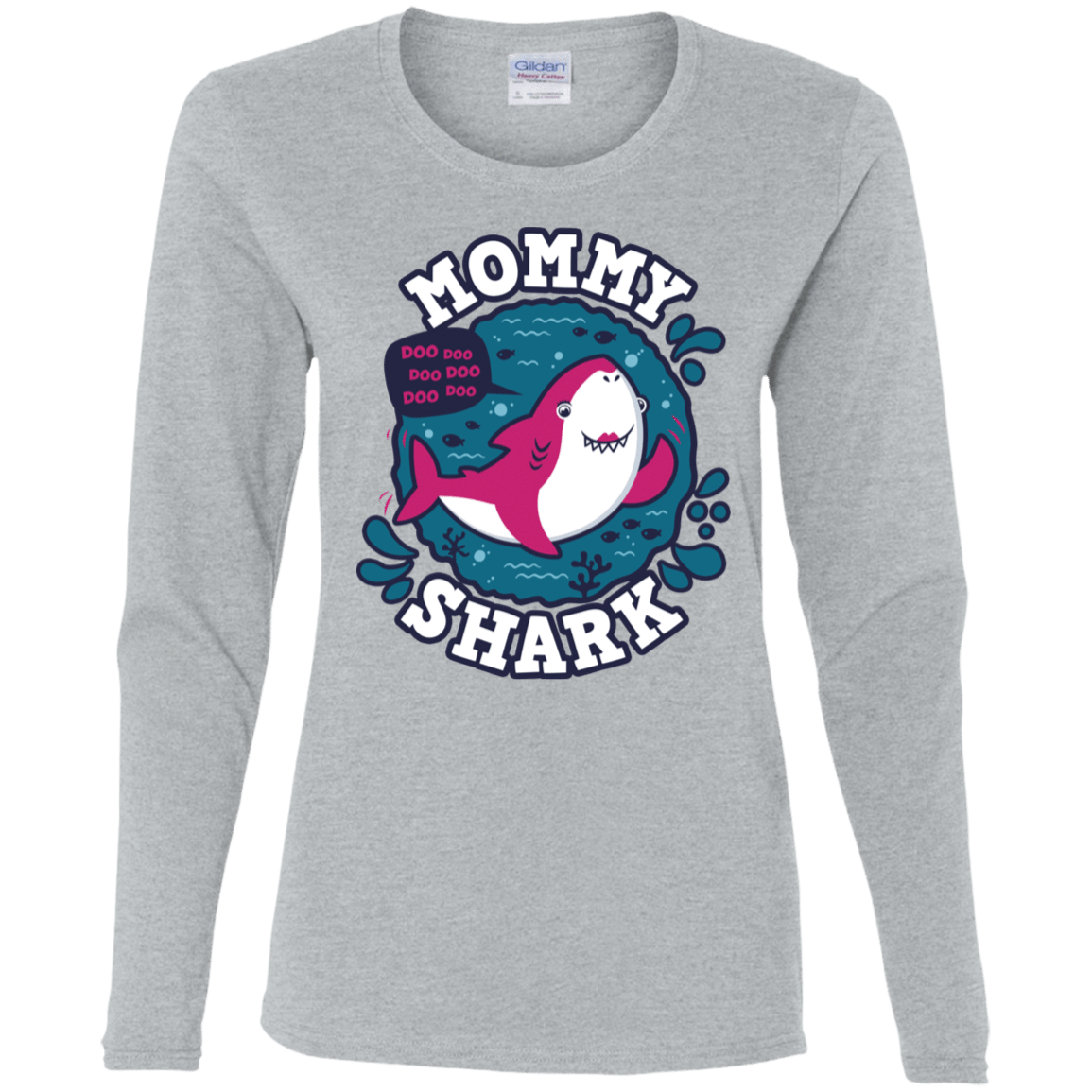 T-Shirts Sport Grey / S Shark Family trazo - Mommy Women's Long Sleeve T-Shirt