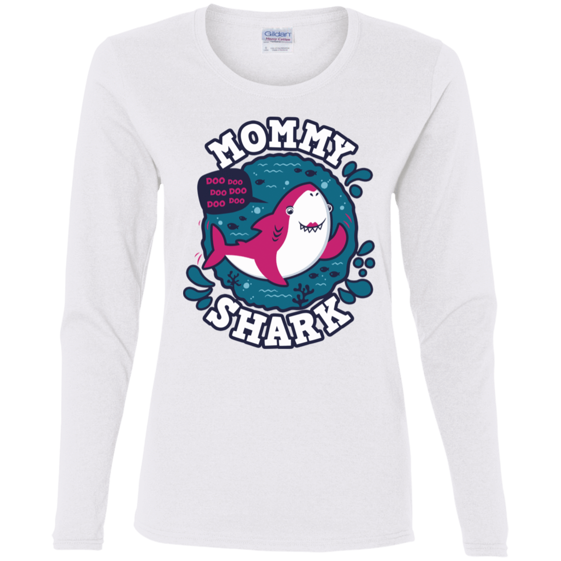 T-Shirts White / S Shark Family trazo - Mommy Women's Long Sleeve T-Shirt