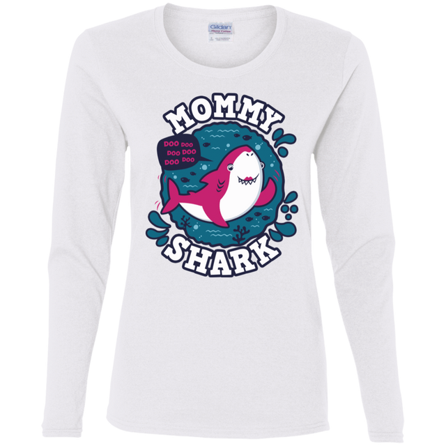 T-Shirts White / S Shark Family trazo - Mommy Women's Long Sleeve T-Shirt