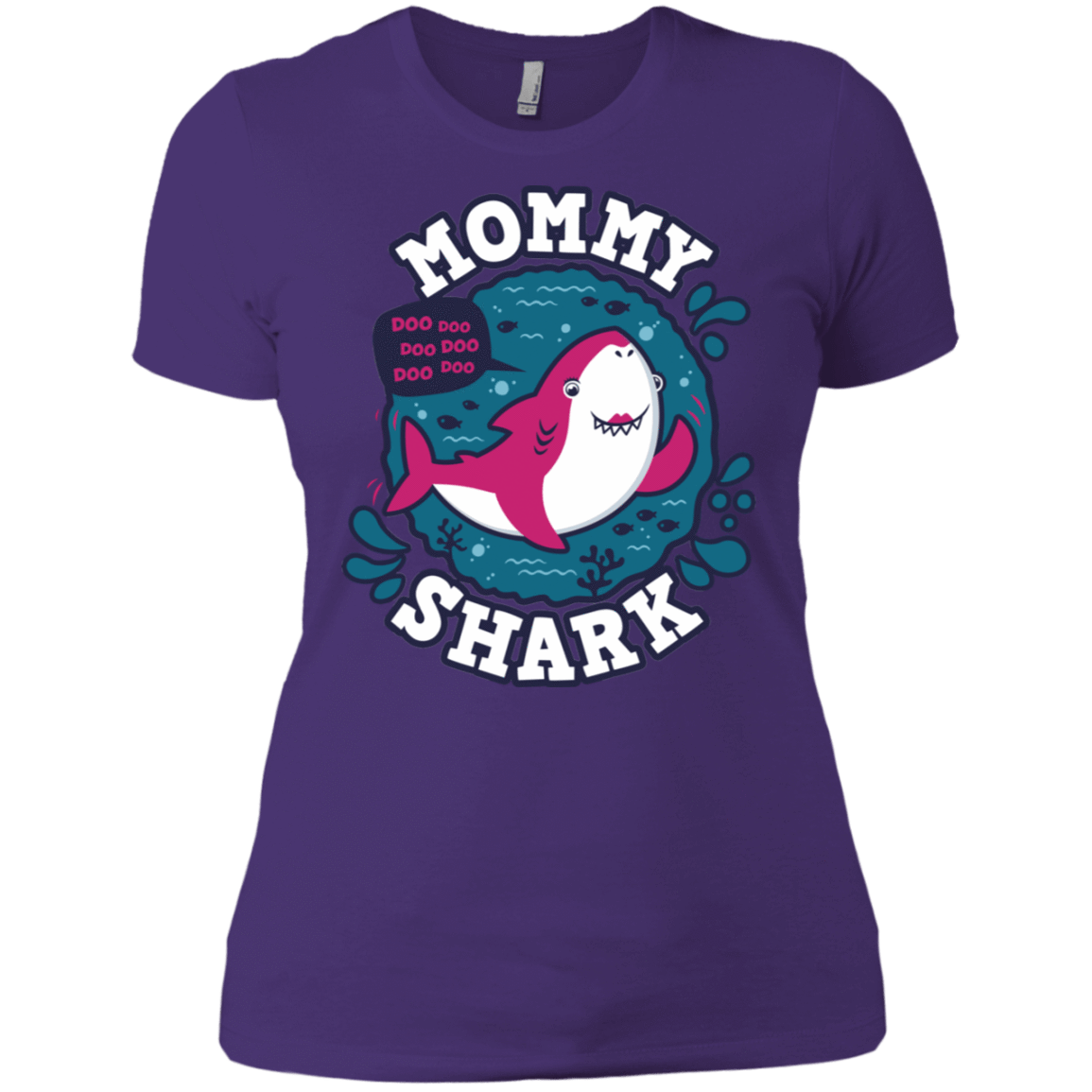 T-Shirts Purple Rush/ / X-Small Shark Family trazo - Mommy Women's Premium T-Shirt