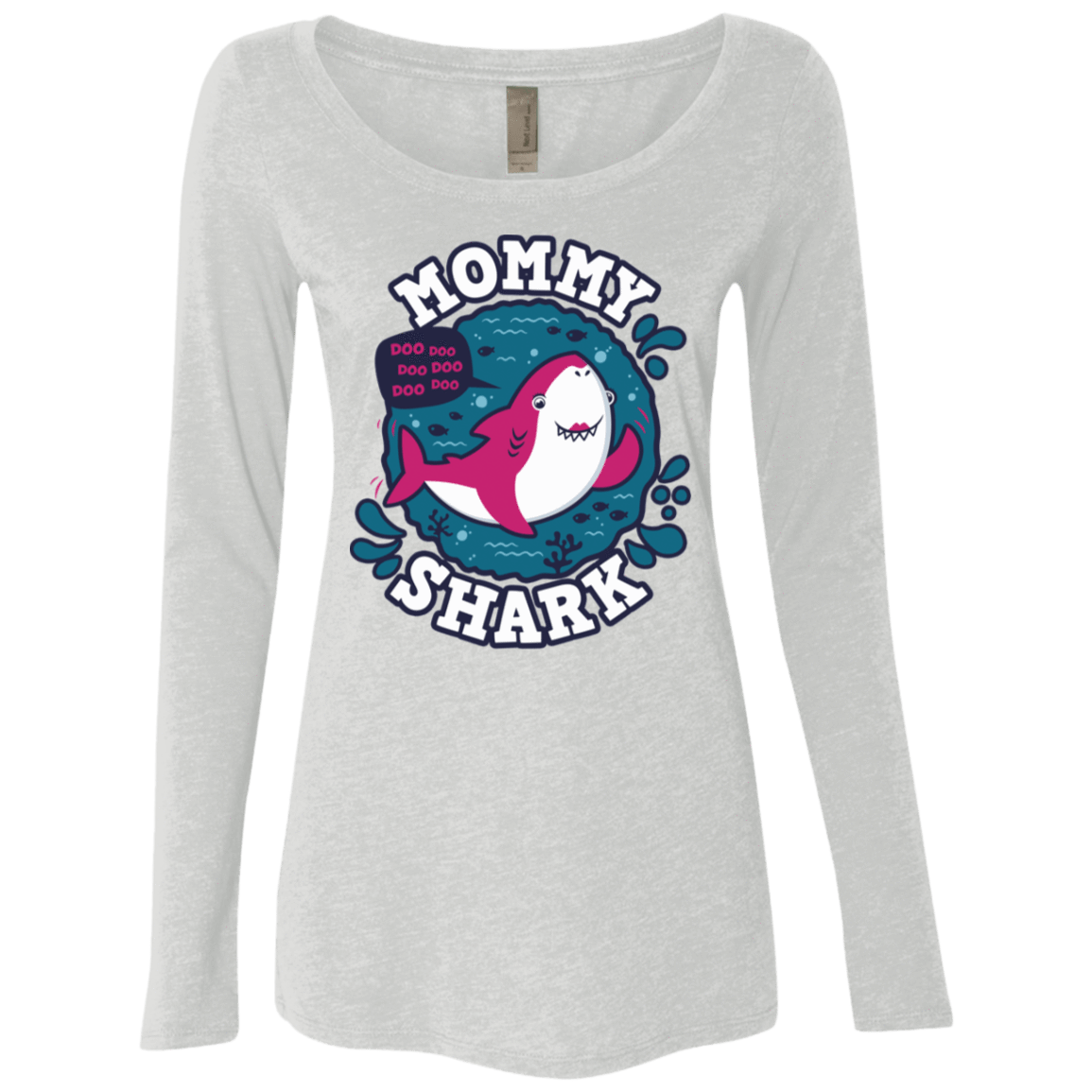 T-Shirts Heather White / S Shark Family trazo - Mommy Women's Triblend Long Sleeve Shirt