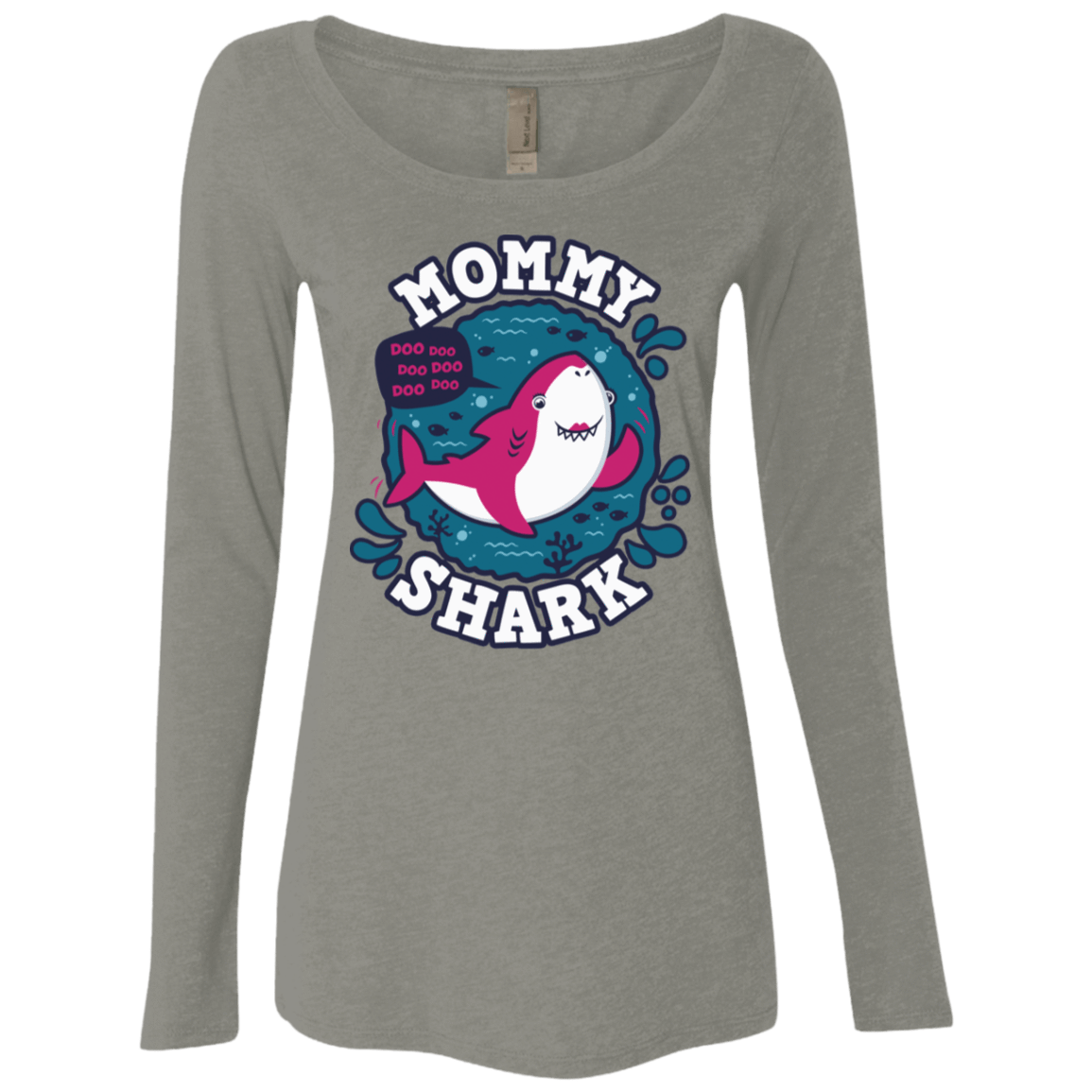 T-Shirts Venetian Grey / S Shark Family trazo - Mommy Women's Triblend Long Sleeve Shirt