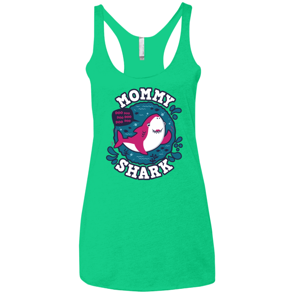 T-Shirts Envy / X-Small Shark Family trazo - Mommy Women's Triblend Racerback Tank