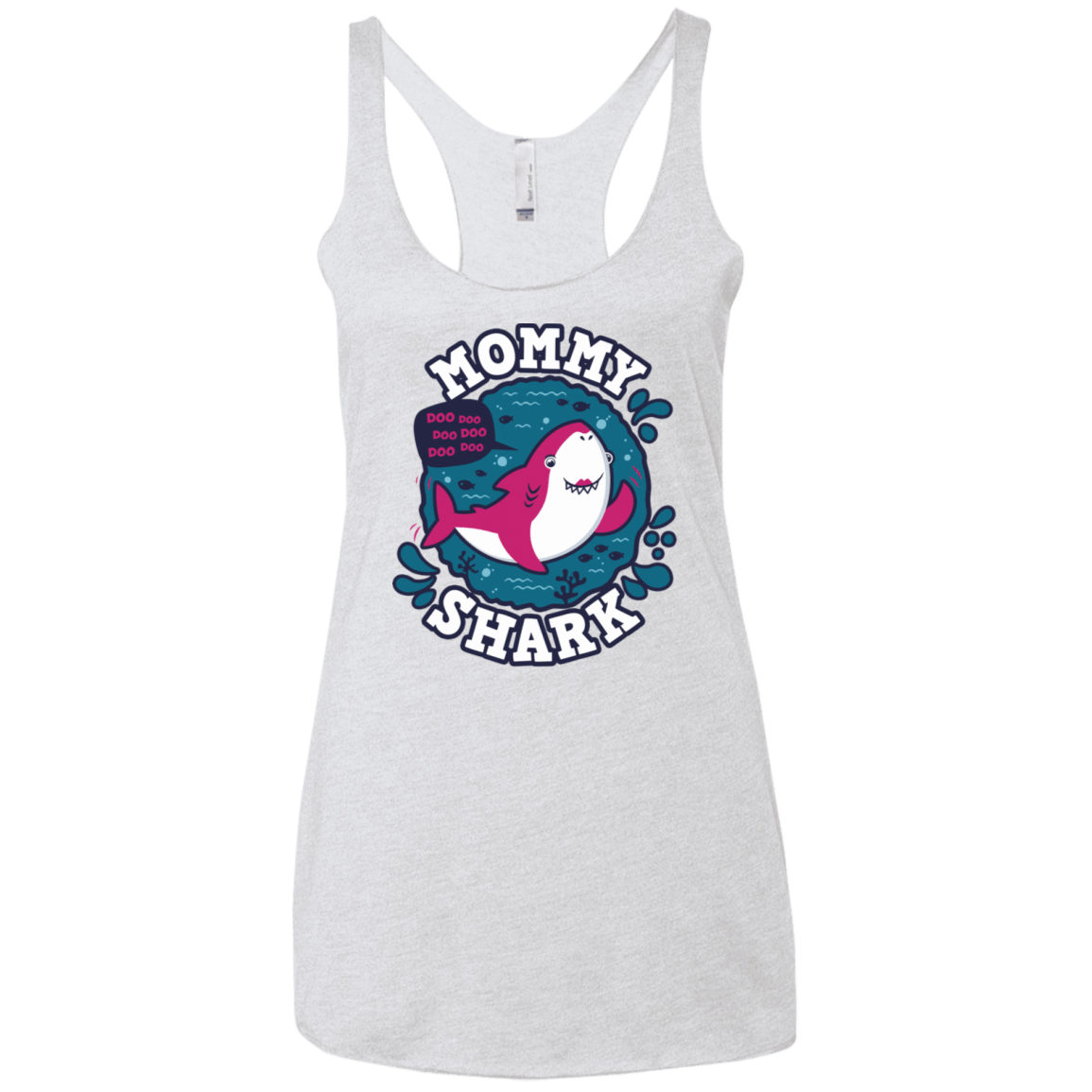 T-Shirts Heather White / X-Small Shark Family trazo - Mommy Women's Triblend Racerback Tank