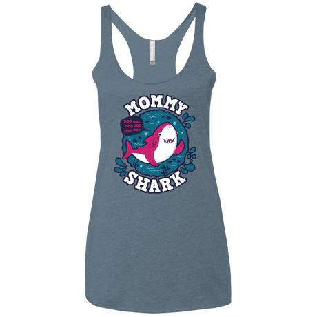 T-Shirts Indigo / X-Small Shark Family trazo - Mommy Women's Triblend Racerback Tank