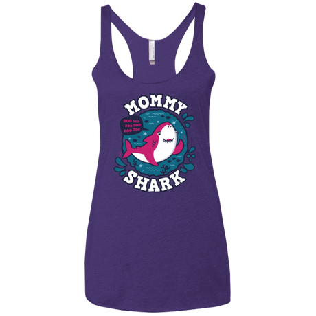 T-Shirts Purple Rush / X-Small Shark Family trazo - Mommy Women's Triblend Racerback Tank