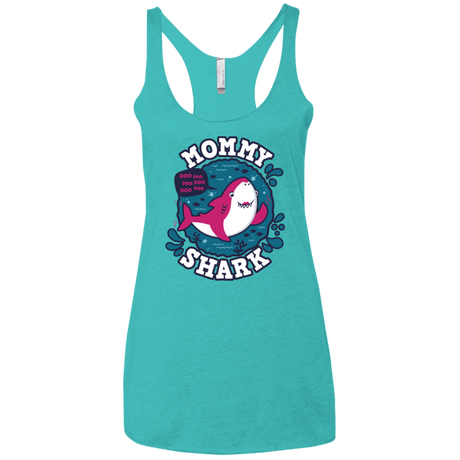 T-Shirts Tahiti Blue / X-Small Shark Family trazo - Mommy Women's Triblend Racerback Tank
