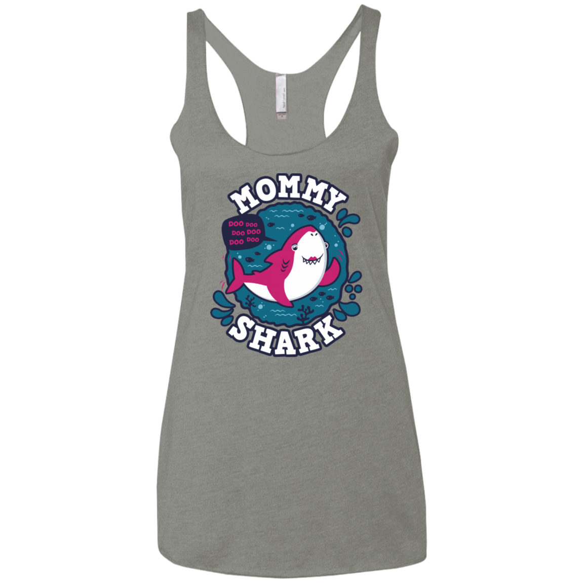 T-Shirts Venetian Grey / X-Small Shark Family trazo - Mommy Women's Triblend Racerback Tank