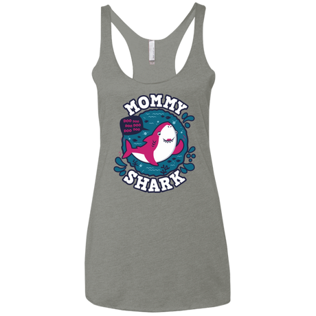 T-Shirts Venetian Grey / X-Small Shark Family trazo - Mommy Women's Triblend Racerback Tank
