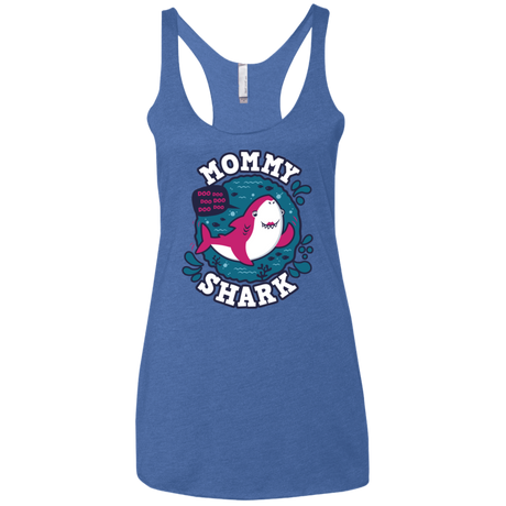 T-Shirts Vintage Royal / X-Small Shark Family trazo - Mommy Women's Triblend Racerback Tank