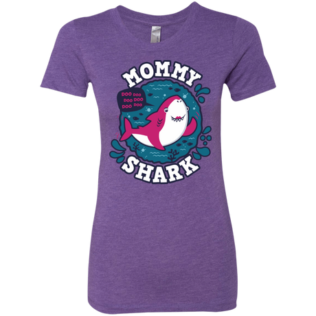 T-Shirts Purple Rush / S Shark Family trazo - Mommy Women's Triblend T-Shirt
