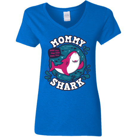 T-Shirts Royal / S Shark Family trazo - Mommy Women's V-Neck T-Shirt