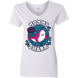 T-Shirts White / S Shark Family trazo - Mommy Women's V-Neck T-Shirt