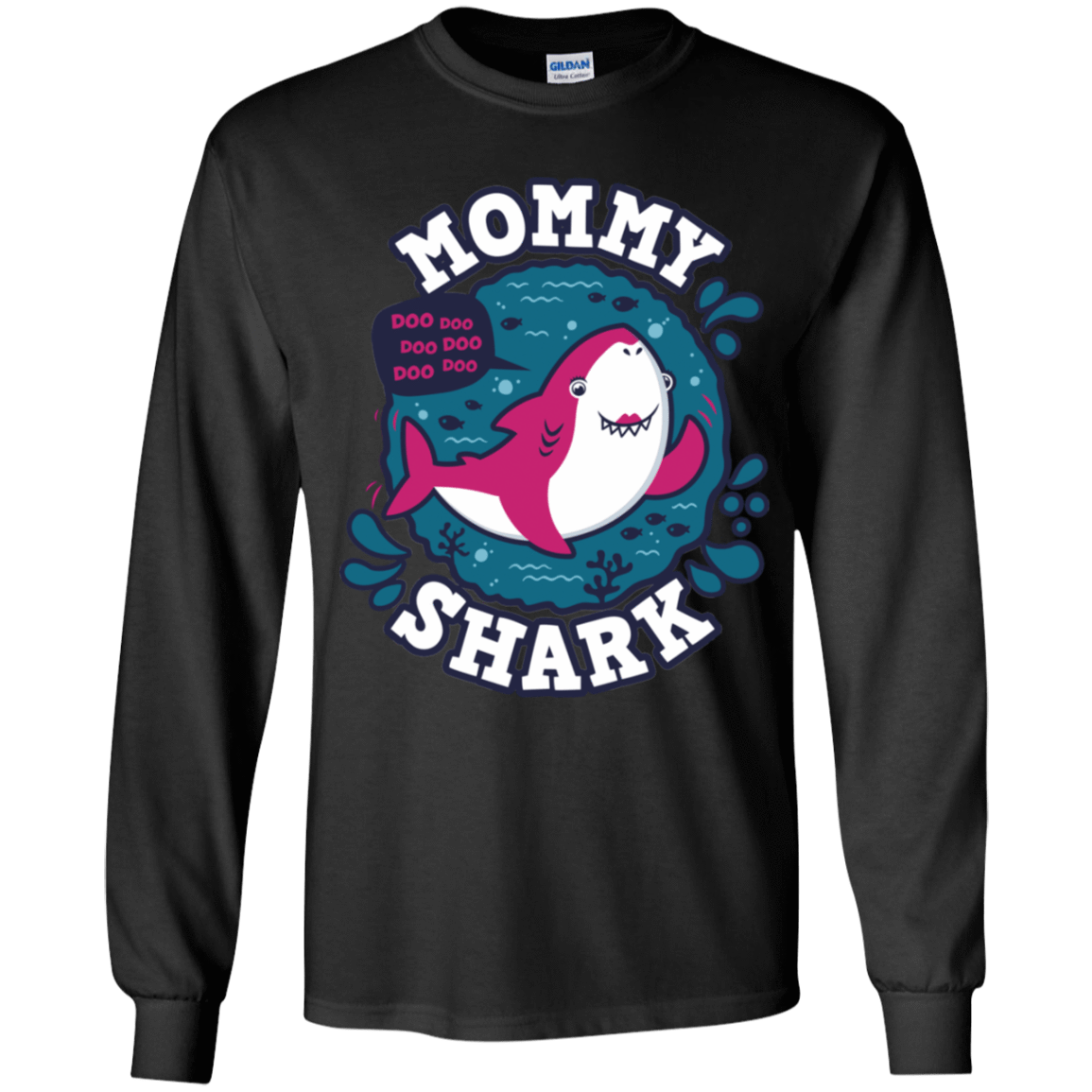T-Shirts Black / YS Shark Family trazo - Mommy Youth Long Sleeve T-Shirt