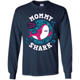 T-Shirts Navy / YS Shark Family trazo - Mommy Youth Long Sleeve T-Shirt