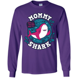 T-Shirts Purple / YS Shark Family trazo - Mommy Youth Long Sleeve T-Shirt