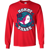 T-Shirts Red / YS Shark Family trazo - Mommy Youth Long Sleeve T-Shirt
