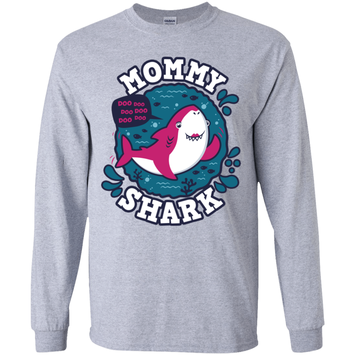 T-Shirts Sport Grey / YS Shark Family trazo - Mommy Youth Long Sleeve T-Shirt