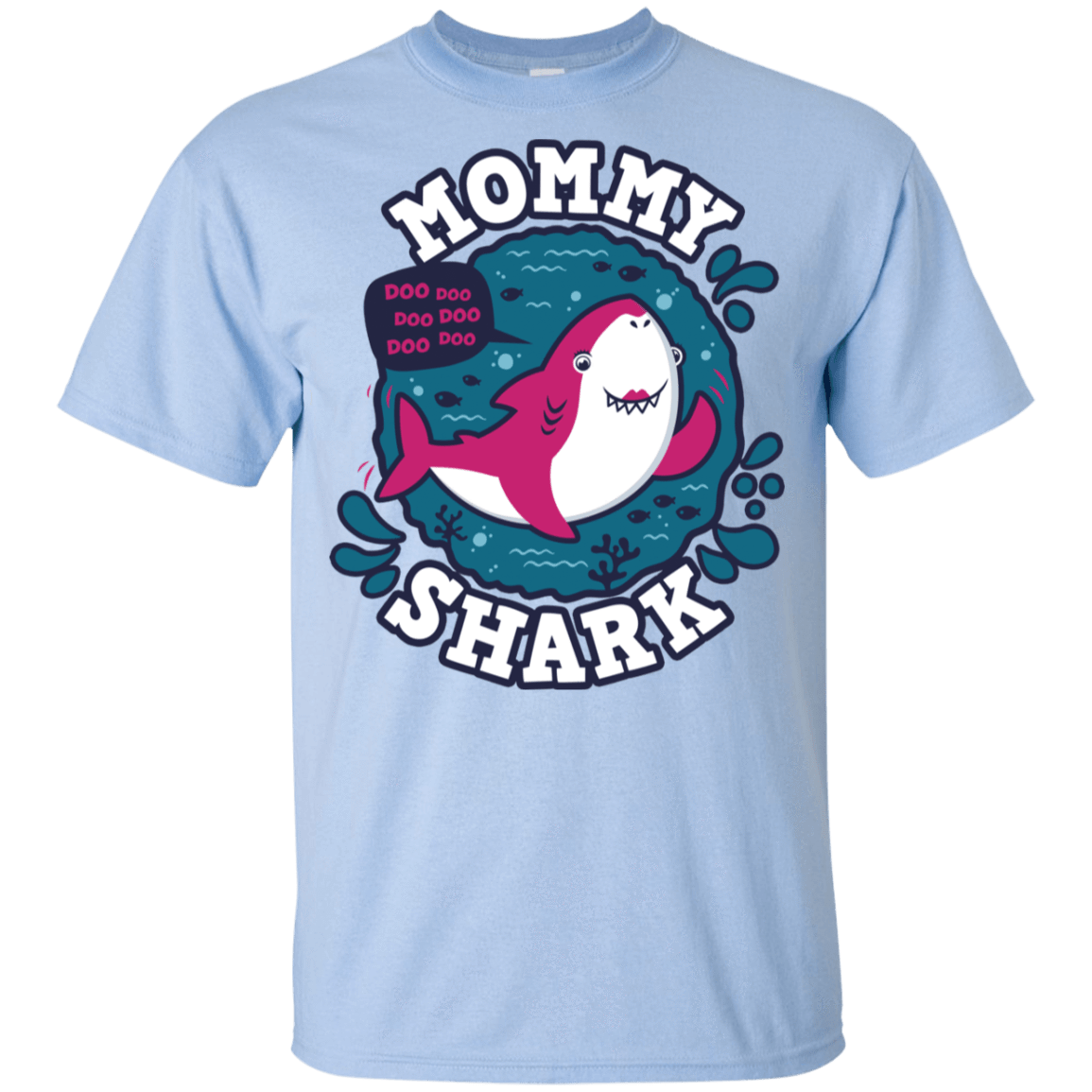 T-Shirts Light Blue / YXS Shark Family trazo - Mommy Youth T-Shirt