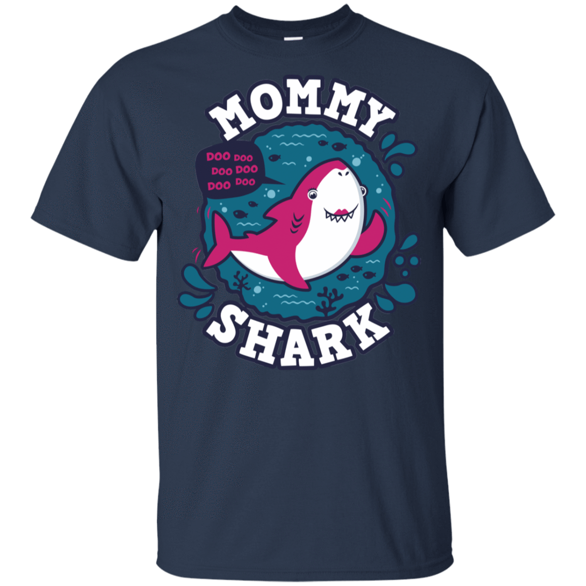 T-Shirts Navy / YXS Shark Family trazo - Mommy Youth T-Shirt