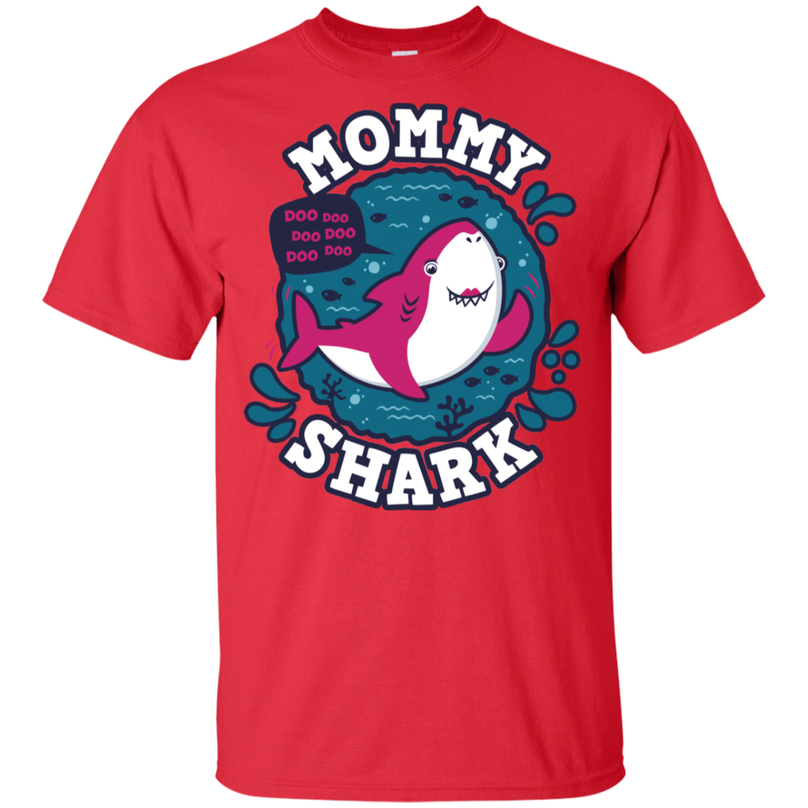 T-Shirts Red / YXS Shark Family trazo - Mommy Youth T-Shirt