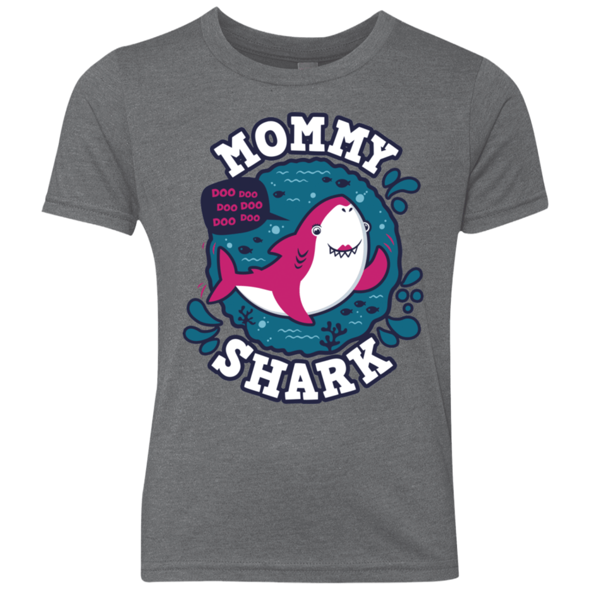 T-Shirts Premium Heather / YXS Shark Family trazo - Mommy Youth Triblend T-Shirt