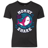 T-Shirts Vintage Black / YXS Shark Family trazo - Mommy Youth Triblend T-Shirt