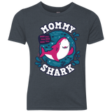 T-Shirts Vintage Navy / YXS Shark Family trazo - Mommy Youth Triblend T-Shirt