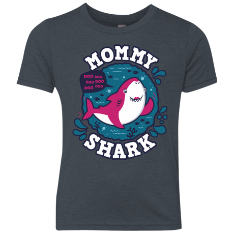 T-Shirts Vintage Navy / YXS Shark Family trazo - Mommy Youth Triblend T-Shirt