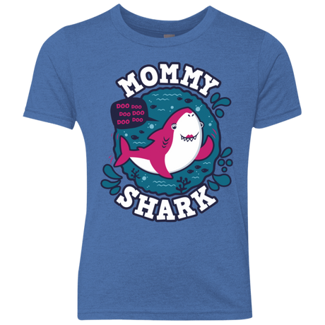 T-Shirts Vintage Royal / YXS Shark Family trazo - Mommy Youth Triblend T-Shirt