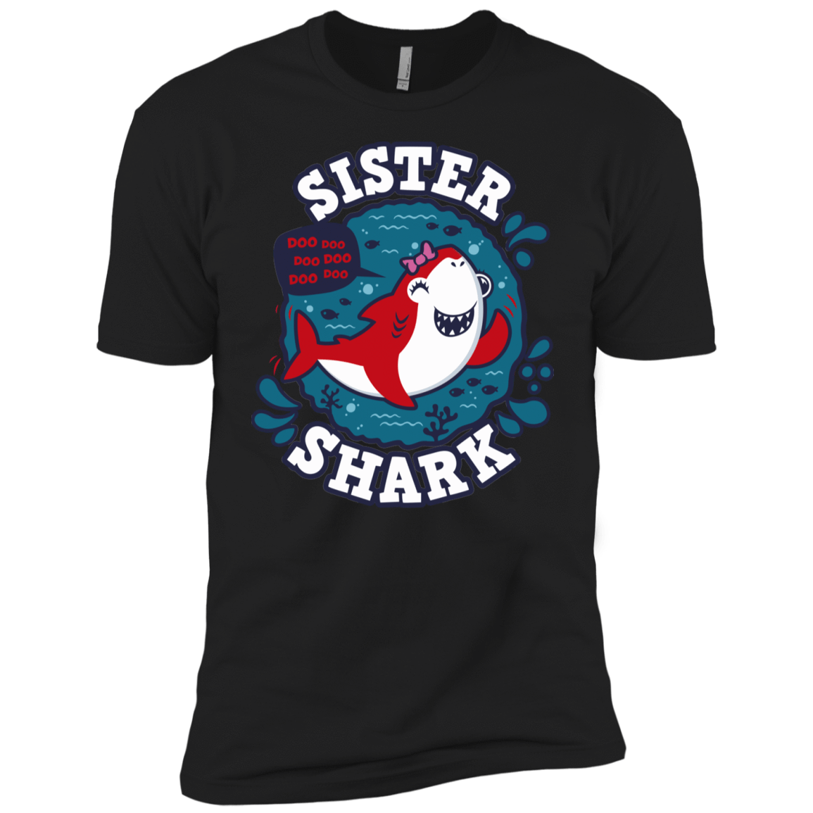 T-Shirts Black / YXS Shark Family trazo - Sister Boys Premium T-Shirt