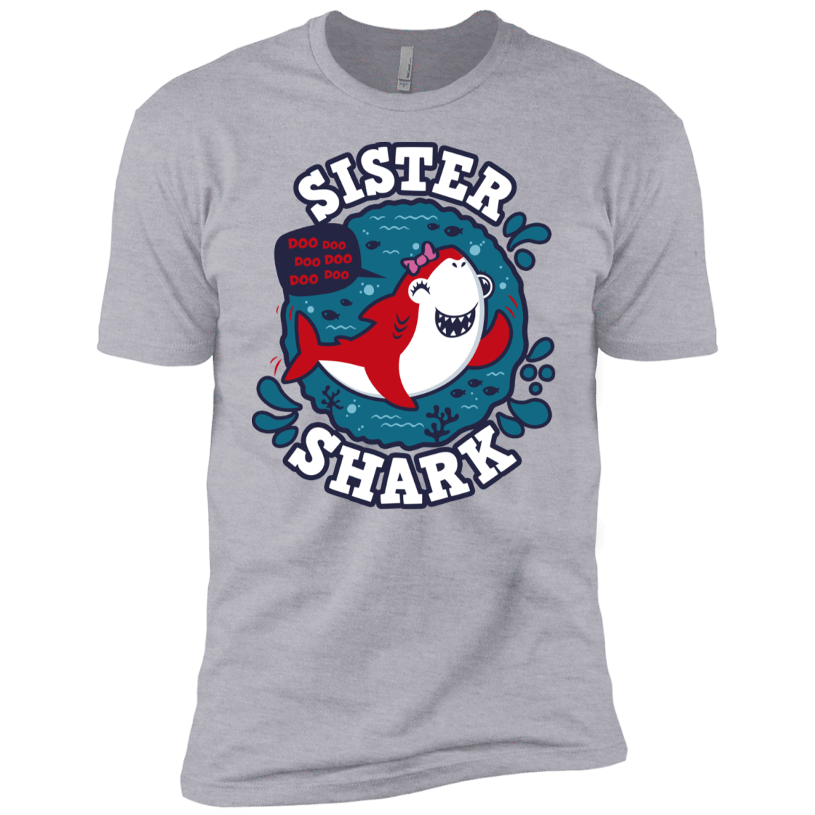 T-Shirts Heather Grey / YXS Shark Family trazo - Sister Boys Premium T-Shirt