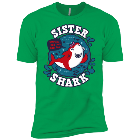 T-Shirts Kelly Green / YXS Shark Family trazo - Sister Boys Premium T-Shirt