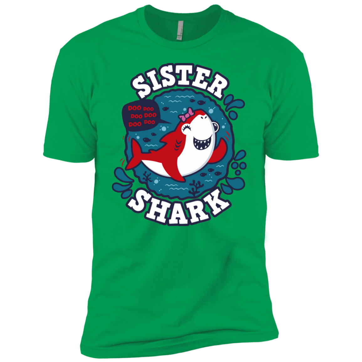 T-Shirts Kelly Green / YXS Shark Family trazo - Sister Boys Premium T-Shirt