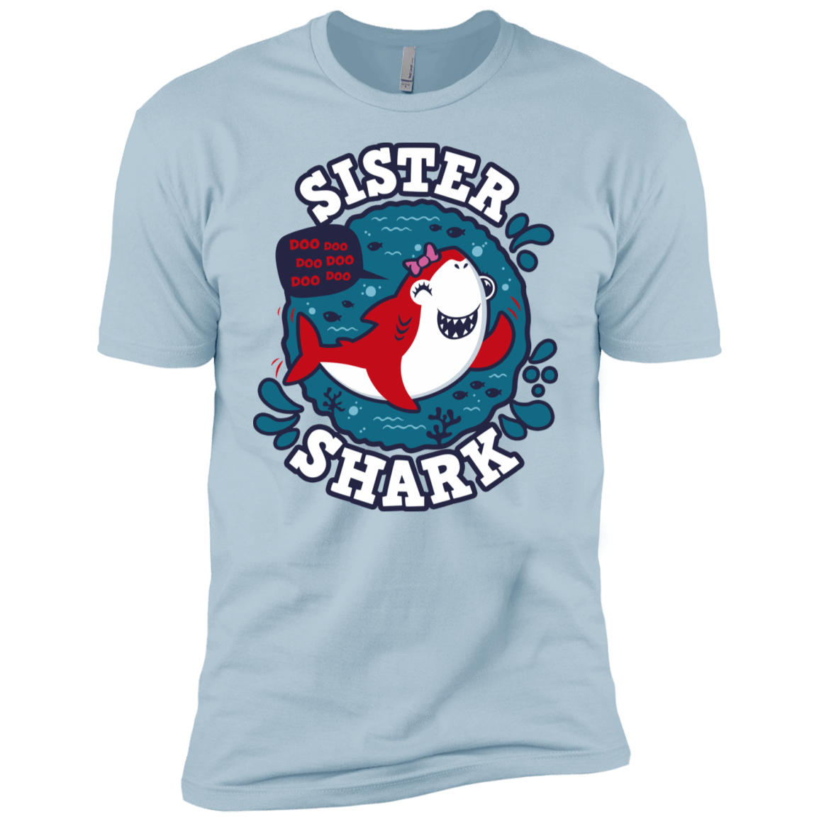 T-Shirts Light Blue / YXS Shark Family trazo - Sister Boys Premium T-Shirt