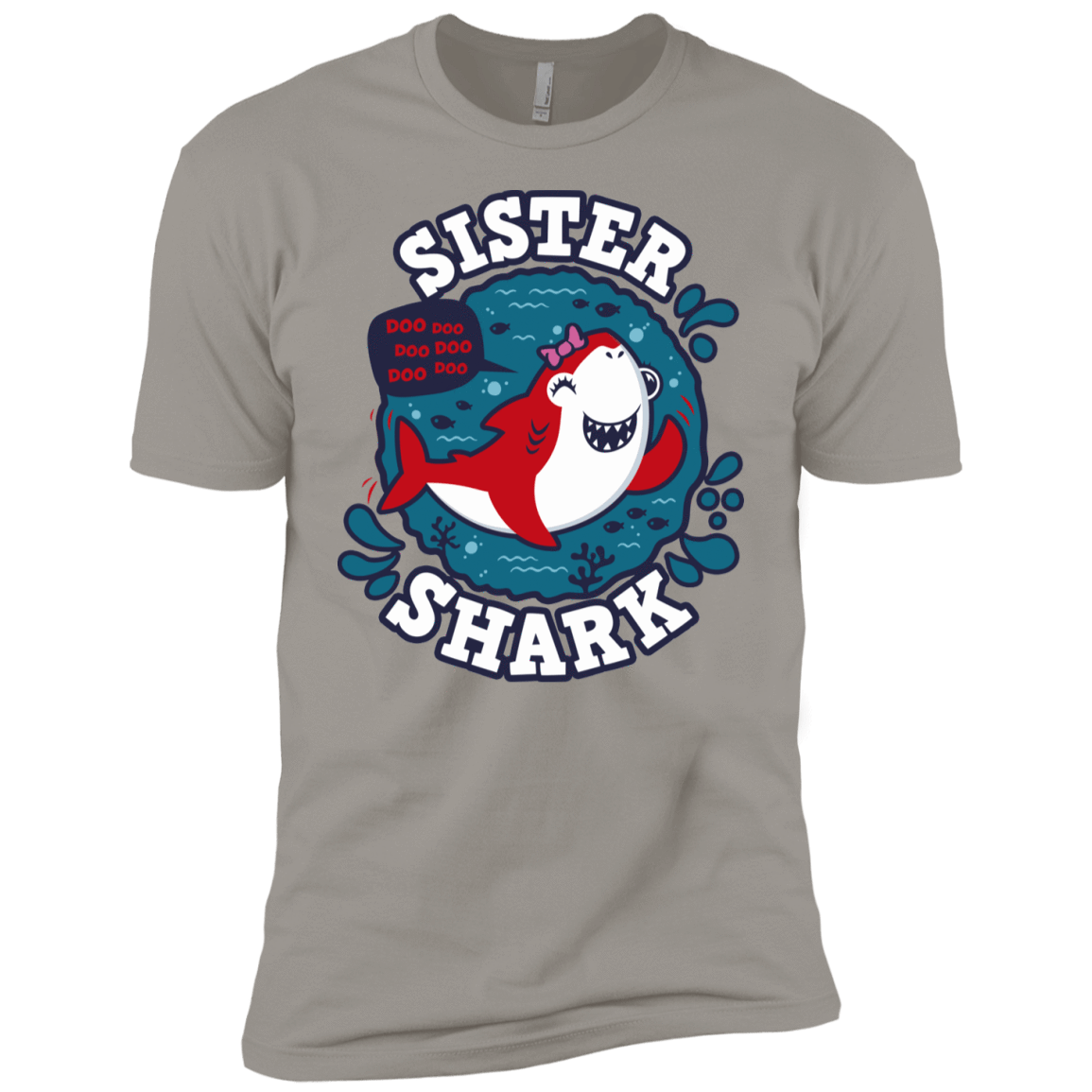 T-Shirts Light Grey / YXS Shark Family trazo - Sister Boys Premium T-Shirt