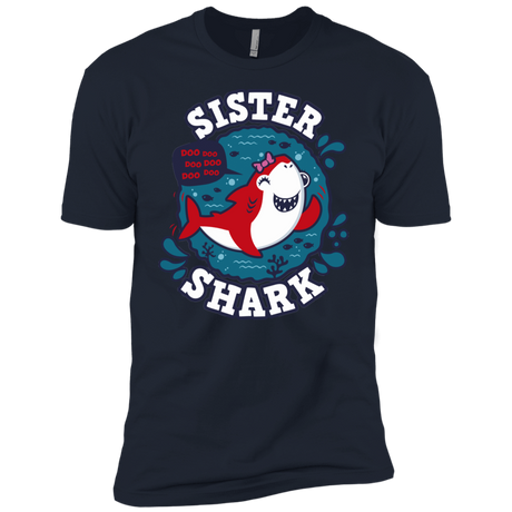 T-Shirts Midnight Navy / YXS Shark Family trazo - Sister Boys Premium T-Shirt