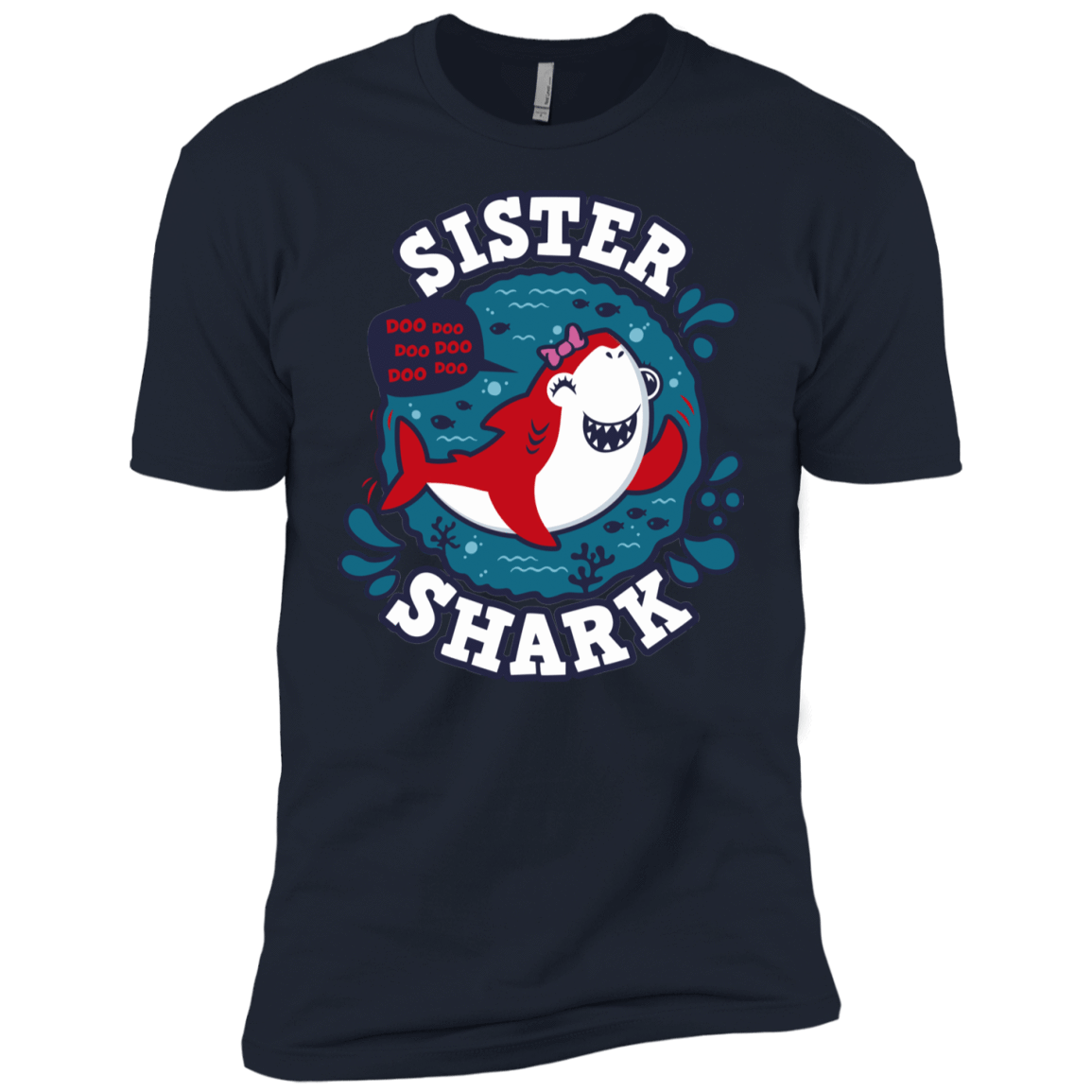 T-Shirts Midnight Navy / YXS Shark Family trazo - Sister Boys Premium T-Shirt