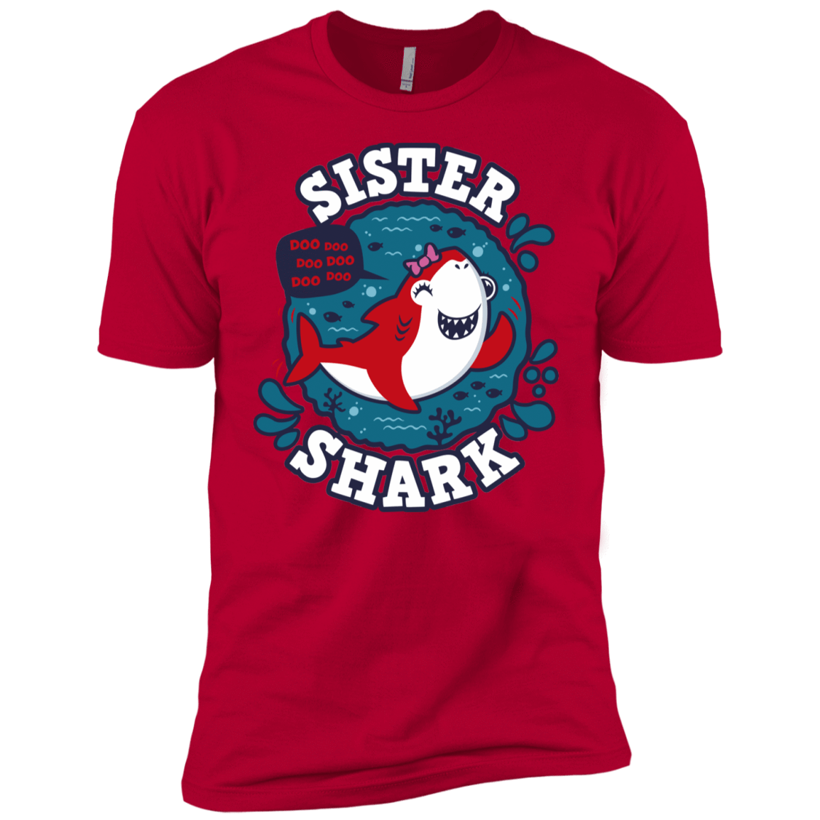 T-Shirts Red / YXS Shark Family trazo - Sister Boys Premium T-Shirt