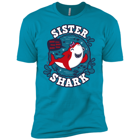 T-Shirts Turquoise / YXS Shark Family trazo - Sister Boys Premium T-Shirt
