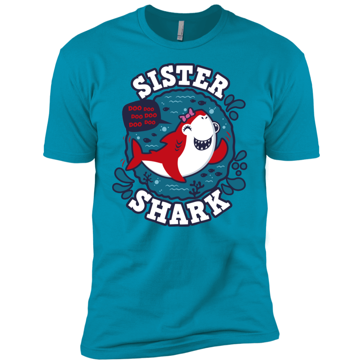 T-Shirts Turquoise / YXS Shark Family trazo - Sister Boys Premium T-Shirt