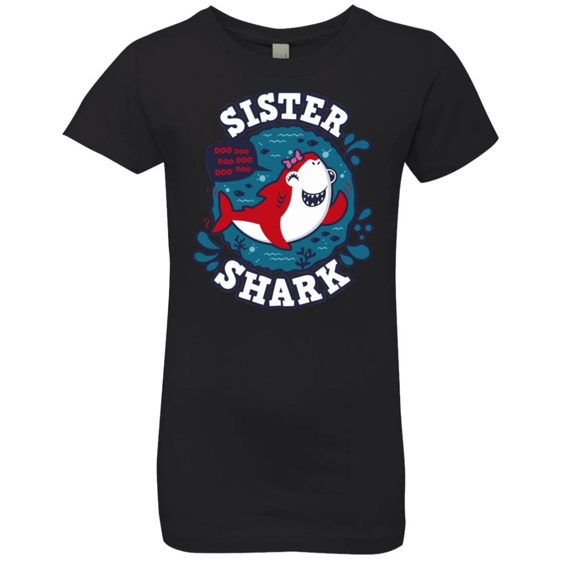 T-Shirts Black / YXS Shark Family trazo - Sister Girls Premium T-Shirt